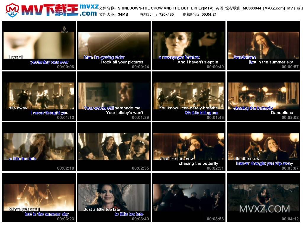 SHINEDOWN-THE CROW AND THE BUTTERFLY(MTV)_英语_流行歌曲_MC803044